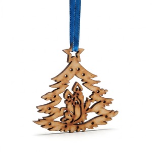 Natural <b>Wooden</b> Christmas Hanging Ornament With <b>Laser</b> <b>Cut</b> Snowflake Design For Holiday Tree Home Party Decoration - Product Image 4