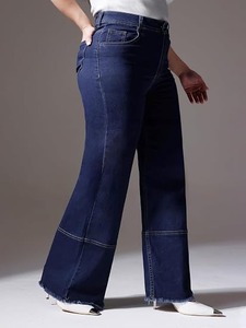 Abdul Royal World Export Women's <b>Boot</b> Cut Cotton Denim Jeans-Eco-Friendly Mid Waist Regular Fit Ripped Vintage Design Multi-Wash - Product Image 2
