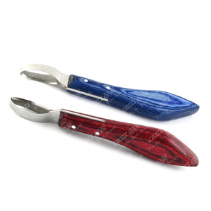 El mejor cuchillo para pezuña, instrumento veterinario, cuchillo de bucle para herrador, cuchillos para pezuña de herrador de acero inoxidable con instrumentos para pezuña de madera - Product Image 1