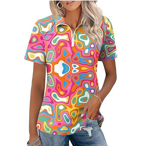 เสื้อผ้าสตรีคุณภาพสูง สไตล์สตรีทแวร์ แขนสั้น ทรงหลวม สวมใส่สบาย เหมาะสำหรับฤดูใบไม้ผลิและฤดูร้อน ระบายอากาศได้ดี ผลิตจากผ้าถัก โพลีเอสเตอร์ 100% - Product Image 6