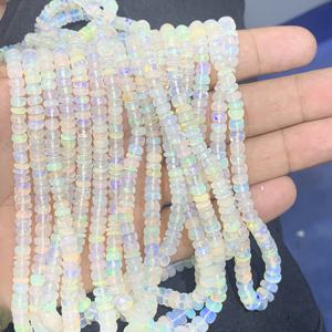 Cuentas de Ágata Ópalo Natural al por Mayor, Hilo de Cuentas Redondas Blancas con Efecto de Juego de Color, Certificadas por CNAS, para Fabricación de Joyas - Product Image 1