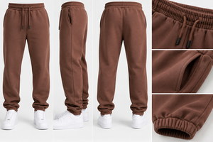 Ensemble survêtement homme en molleton marron, sweat-shirt à capuche et pantalon de survêtement, coupe ample, tenue décontractée deux pièces - Product Image 5