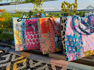 Ladies Summer Tote <b>Bag</b> Quilted Cotton Lightweight <b>Overnight</b> Carry Travel Customizable Floral Weekender <b>Bag</b> Premium Quality - Product Image 4