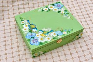 Handcrafted <b>Wooden</b> Hand Painted <b>Box</b> Rustic Decorative Storage Chest for Jewelry, <b>Small</b> Items & Luxury Gift Packaging <b>Wooden</b> <b>Box</b> - Product Image 3