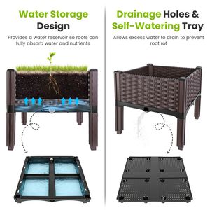 Fioriera Rialzata in Plastica PP Resistente con Design Auto-Irrigante, Senza Stress sulla Schiena, Disponibile nelle Misure S/M/L - Product Image 4