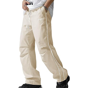 OEM Custom Logo <b>Men</b>’s Sports Track Pants <b>Loose</b> <b>Fit</b> Windbreaker Nylon Anti-Wrinkle Casual Elastic Waist Drawstring <b>Joggers</b> - Product Image 5