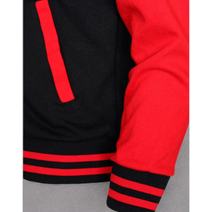 Blouson de baseball matelassé pour homme en polaire tricoté uni, style universitaire, streetwear, fournisseur de vêtements personnalisables avec logo - Product Image 6