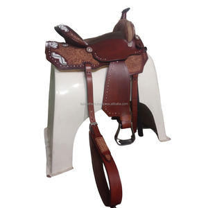 Selle de cheval en cuir véritable fabriquée à la main de conception antique Western Pleasure Trail Riding Horse Saddle for Racing disponible dans les prix de gros - Product Image 4
