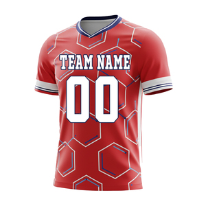 Custom New Design High Quality Football Soccer Jersey Quick Dry Breathable 100% Polyester Unisex Solid Letter Pattern Short - Product Image 1