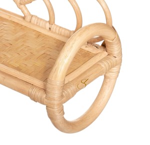 Étagère murale en rotin Sunrise pour chambre d'enfant, étagère flottante en osier tressé arc-en-ciel, rangement pour jouets, présentoir mural - Product Image 2