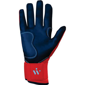 Bruce Bolt Red Full Finger Waterproof Infield Left-handed <b>Baseball</b> Batting <b>Gloves</b> Outdoor Lightning Logo Hook Loop Closure Non - Product Image 2