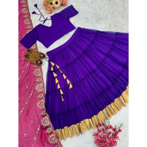 Lehenga choli กับ dupatta สำหรับชุดพิเศษของผู้หญิง Navratri ดีไซเนอร์ - Product Image 6