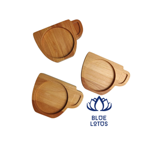 Posavasos de Madera Ecológico y Sostenible de Alta Calidad, Personalizable, Protección para Bebidas en Restaurantes y Hoteles, Color Azul - Product Image 1