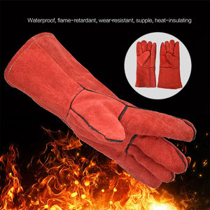 Guantes de Soldadura de Cuero Resistentes al Desgaste y Duraderos, Guantes de Trabajo de Seguridad de Metal para Trabajo Pesado - Product Image 5