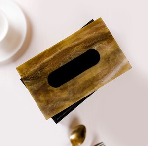 High End Handmade Resin Tissue Holder Customized Color Durable Decorative Facial Tissue Case for Residential Commercial Spaces - Product Image 1