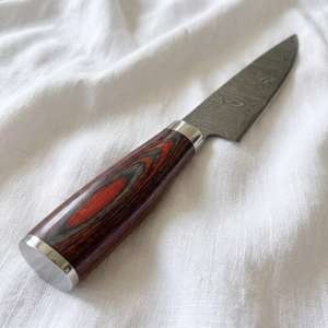 Cuchillo de Chef de Acero de Damasco SHARP POINT TRADES de 8 Pulgadas con Punta Caída, Mango de Madera, Borde Recto, Grado Industrial, Hoja de Cambio Rápido 2 - Product Image 3