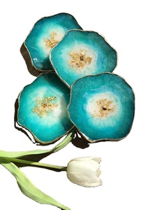 Fabuleux ensemble de sous-verres de travail en résine de conception Ensemble de sous-verres en verre de tasse de forme personnalisée de qualité exclusive au prix le plus bas - Product Image 3