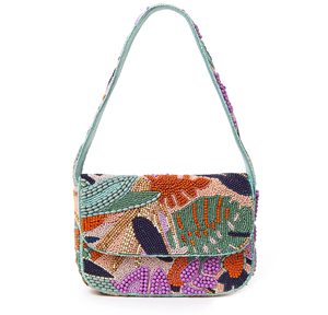 Sac à main fantaisie brodé thème requin, forme rectangulaire tendance, en tissu de coton, sac textile fait main, motif animal, bleu, rouge, avec poignée - Product Image 5