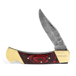 Couteau de poche en acier Damas en gros DD-FK-WH923, lame tranchante faite à la main avec manche en bois exotique, couteau d'extérieur EDC - Product Image 1