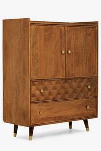 Mueble Bar Moderno de Mediados de Siglo con Incrustaciones Geométricas de Madera de Mango - Product Image 5