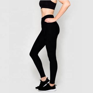 Wholesale Mid Waist Leggings <b>Womens</b> Running Tights Pockets Power Stretch Yoga Pants Slim Fit Sports Trousers SpandexPolyester - Product Image 1