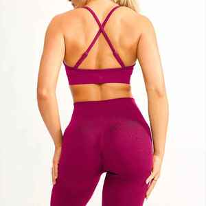 Nuevo Conjunto de Yoga de 2 Piezas para Mujer, Ecológico, Transpirable, Ropa Deportiva para Gimnasio, Material Spandex/Nylon - Product Image 3
