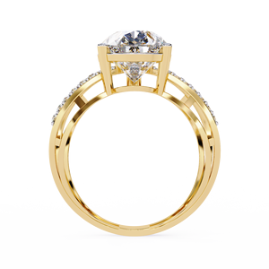 Bague de fiançailles solitaire en or 10K 14K avec diamant de laboratoire taille poire 4,25 carats, certifié IGI DEF VVS, sertie pavé croisé, ODM - Product Image 5