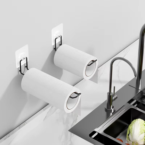 Portarrollos de Papel Higiénico Moderno, Minimalista y Ecológico, Autoadhesivo, Sin Necesidad de Perforación, Diseño de Metal Negro para Montar en la Pared del Baño - Product Image 4
