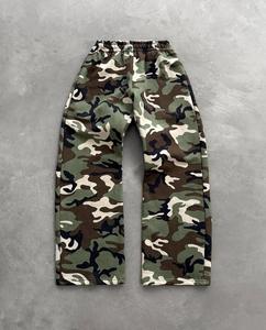 Conjunto de Sudadera con Capucha y Pantalones Deportivos de Pierna Recta con Estampado Real Tree en Algodón Grueso Personalizado para Hombre, Ropa Deportiva Urbana - Product Image 3