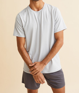 Camiseta de algodón de cuello pequeño de gramaje alto estilo americano para hombre, camiseta holgada de verano con efecto de copos de nieve y hombros caídos para hombre - Product Image 6