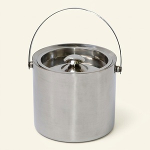 Hot Sale Modern Stainless Steel Ice Bucket Double Wall Vacuum Insulated Champagne Wine <b>Chiller</b> With Lid And Portable Handle - Product Image 1