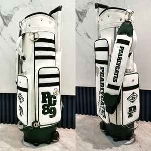 Sac de golf professionnel en cuir synthétique blanc avec organisation multi-poches et base renforcée - Product Image 3