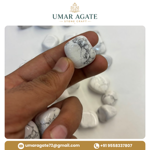 Pierres Roulées en Howlite Naturelle en Gros – Gemmes de Howlite Blanches Polies en Gros - Product Image 3