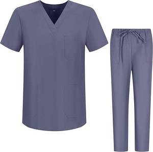 Short Sleeve Knitted Unisex Medical Seamless Fusing Jogger <b>Plus</b> <b>Size</b> White Hospital Nursing <b>Scrubs</b> Tops Nurse Uniform 3 Stars - Product Image 2