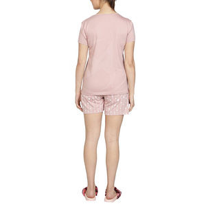 Ensemble court pour femme de haute qualité, vêtements d'été personnalisés, coupe classique, t-shirt en toile unie, shorts doux et confortables pour un usage décontracté - Product Image 2
