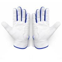 Gants de frappe en cuir blanc avec bordure rouge, respirants, fermeture auto-agrippante, unisexe, pour entraînement adulte