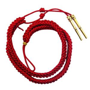 Custom Made Luxury Ceremonial Aiguillettes with Safety Pin Bullion Wire Customized Colors & Red <b>Braided</b> Shoulder Cords - Product Image 2