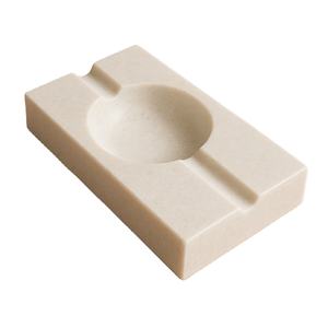 Cenicero Largo de Mármol Blanco, Moderno, de Piedra Sólida, Porta Cigarrillos de Lujo, Diseño Rectangular Artesanal, Elegante y Pesado - Product Image 1
