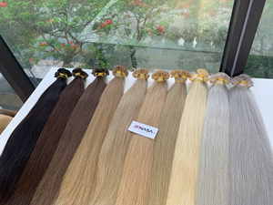 Extensiones de Cabello de Queratina Súper Dobles, Precio al por Mayor, Cabello Vietnamita, Color Decolorado # 2 a 2 # Extremos gruesos de PLA - Product Image 4