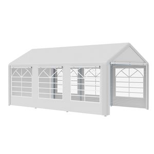 Gazebo 3x6 Metri in Poliestere con 4 Pareti Laterali Rimovibili e 6 Finestre per Eventi all'Aperto, Picnic e Cerimonie - Product Image 1