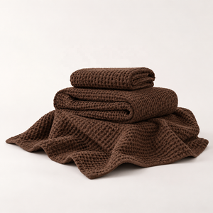 Juego de Toallas de Baño de Algodón Tipo Waffle de 400 a 599 GSM, Colores y Logotipo Personalizados para Compradores Mayoristas de Marca Privada - Product Image 2