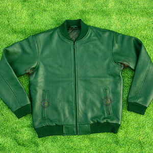 Chaqueta Bomber de Cuero Genuino de Piel de Vacuno Gruesa para Invierno, Estilo Universitario, Cortavientos, para Venta al por Mayor, Personalizable, para Uso Urbano, con Cuello Alto - Product Image 1