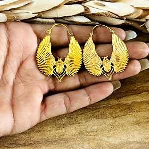 Pendientes de Aro Mandala de Filigrana Favoritos del Mercado, Joyería Tribal de Latón para Mujer, Diseño Floral Bohemio Bañado en Plata, Venta al por Mayor/OEM/ODM - Product Image 3