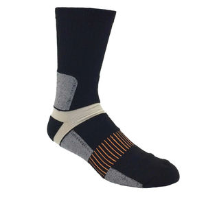 Chaussettes pour hommes, respirantes, tricotées, à rayures, noir, gris, orange, vêtements de sport d'automne - Product Image 6