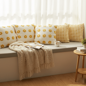 SOGA 5PC Home Decor Set Sunshine Polka Dot Bliss Pillowcase Retro Daisy Chain <b>Decorative</b> <b>Pillow</b> Cover Seat Cushions <b>Pillows</b> - Product Image 6