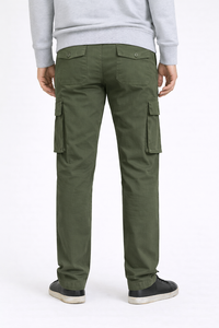 Pantalones Cargo para Hombre Olive Green Utility Comfort – Un prenda esencial resistente para el día a día, hecha con tela duradera y rica en algodón - Product Image 3