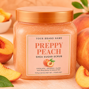 Organic Preppy Peach Shea Sugar <b>Scrub</b> OEM Private Label Deep Cleansing Exfoliating <b>Body</b> <b>Scrub</b> for Skin Brightening Moisturizing - Product Image 2