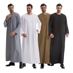 เสื้อคลุมอิสลามแบบวินเทจผ้าฝ้ายสั่งทำขายส่งสำหรับผู้ชาย เสื้อเชิ้ตตัวยาวคอตั้งมีกระเป๋า สำหรับฮัจญ์/อีด บริการ OEM - Product Image 2