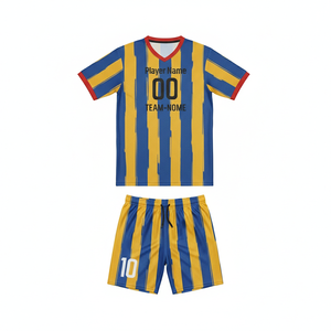 Ensembles d'uniformes de football sur mesure avec impression par sublimation, nom de l'équipe appliqué, 100% polyester, prix de gros, maillot de football - Product Image 5