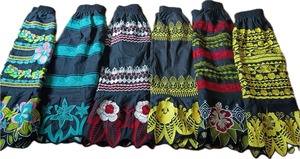 Jupe longue personnalisée 100 % coton pour femme, motif floral estival, écologique, broderie 3D, imprimé mignon, ceinture à la taille, bouton, OEM - Product Image 2